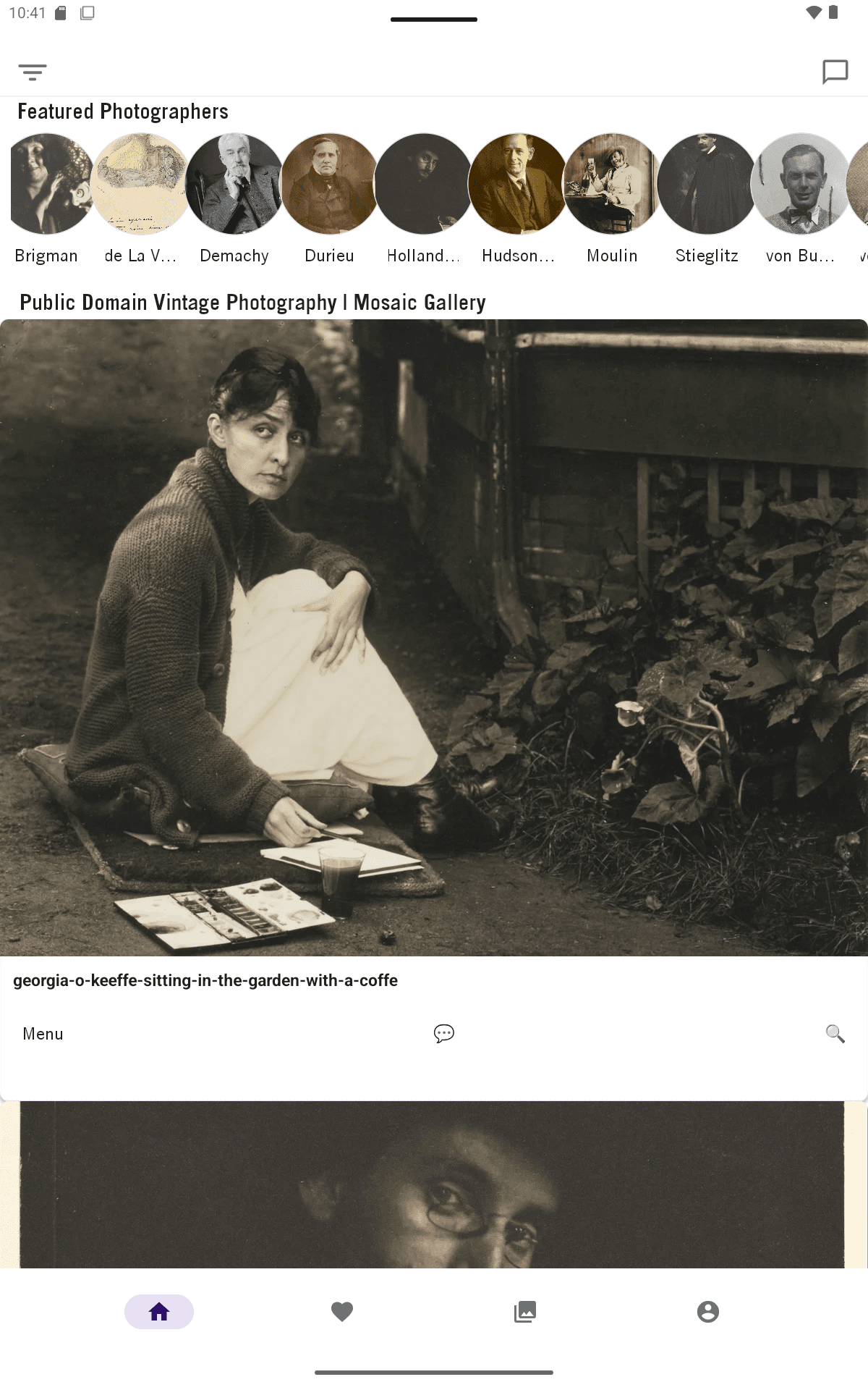 Mosaic app — tablet gallery view